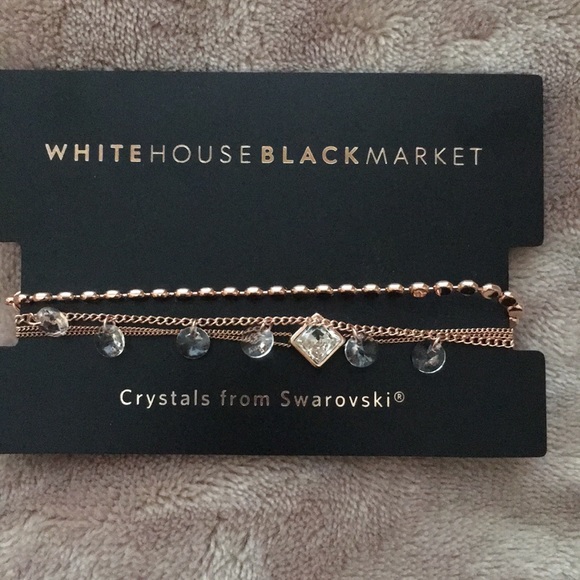 White House Black Market Jewelry - WHBM 3 rose gold bracelets with Swarovski crystals